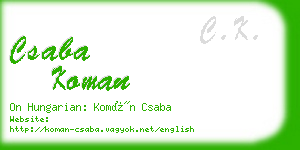 csaba koman business card